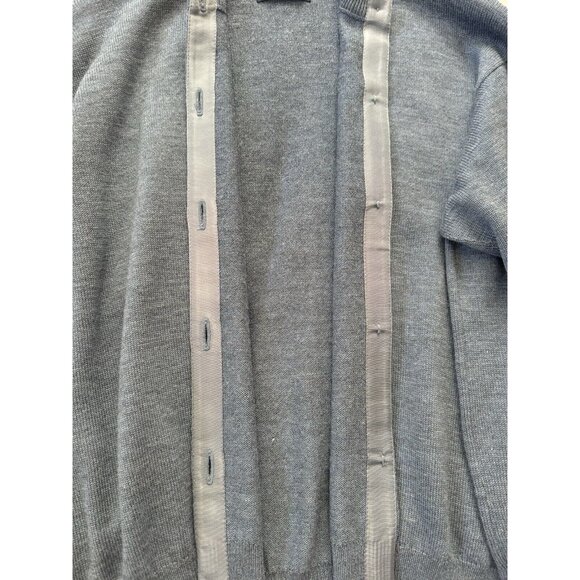 Vintage Burberry 2 Piece Set Blue Merino Wool Cardigan Sweater Size 44 Small - Picture 9 of 10
